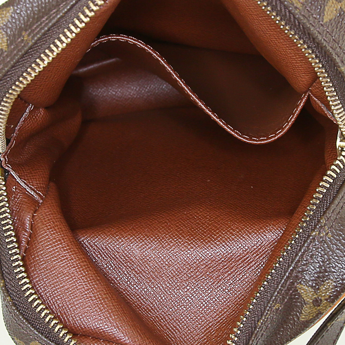Borsa a tracolla Louis Vuitton Amazone in tela monogram cerata e pelle naturale - Detail D2