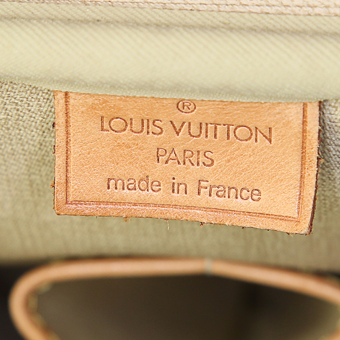 Bolso de mano Louis Vuitton Deauville en lona Monogram marrón y cuero natural - Detail D3