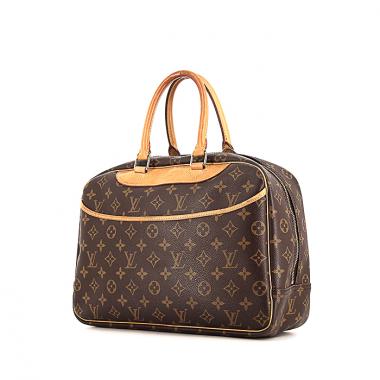 Sac à main Louis Vuitton Deauville en toile monogram marron et cuir naturel