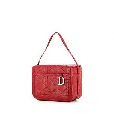 Sac à main Dior en cuir cannage rouge