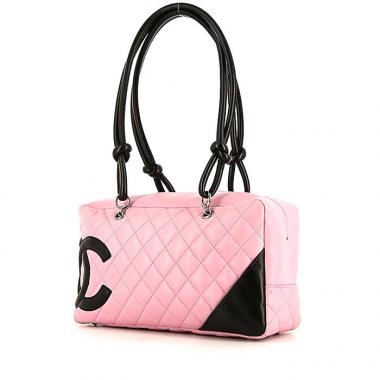 Chanel Cambon Ligne Quilted Hand Tote Bag Black Calfskin 10138078