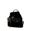 Gucci Bamboo backpack in black suede and black leather - 00pp thumbnail