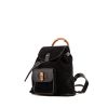 Gucci Bamboo backpack in black suede and black leather - 00pp thumbnail
