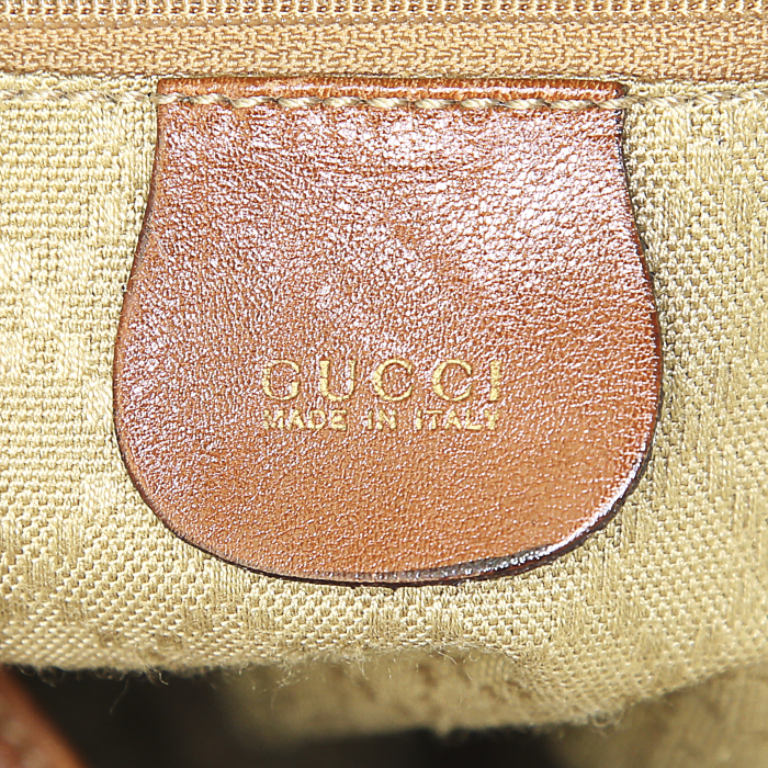 Gucci Bamboo handbag in brown leather - Detail D3