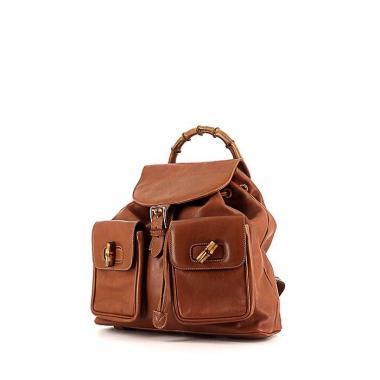 Bolso de mano Gucci Bamboo en cuero marrón