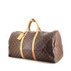 Bolsa de viaje Louis Vuitton Keepall 55 cm en lona Monogram revestida y cuero natural - 00pp thumbnail
