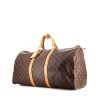 Bolsa de viaje Louis Vuitton Keepall 55 cm en lona Monogram revestida y cuero natural - 00pp thumbnail