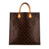Shopping bag Louis Vuitton Louis Vuitton Sac Plat in tela monogram cerata marrone e pelle naturale - 360 thumbnail