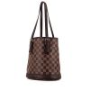 Shopping bag Louis Vuitton Bucket in tela a scacchi ebana e pelle marrone - 00pp thumbnail