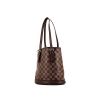Louis Vuitton  Bucket shopping bag  in ebene damier canvas  and brown leather - 00pp thumbnail