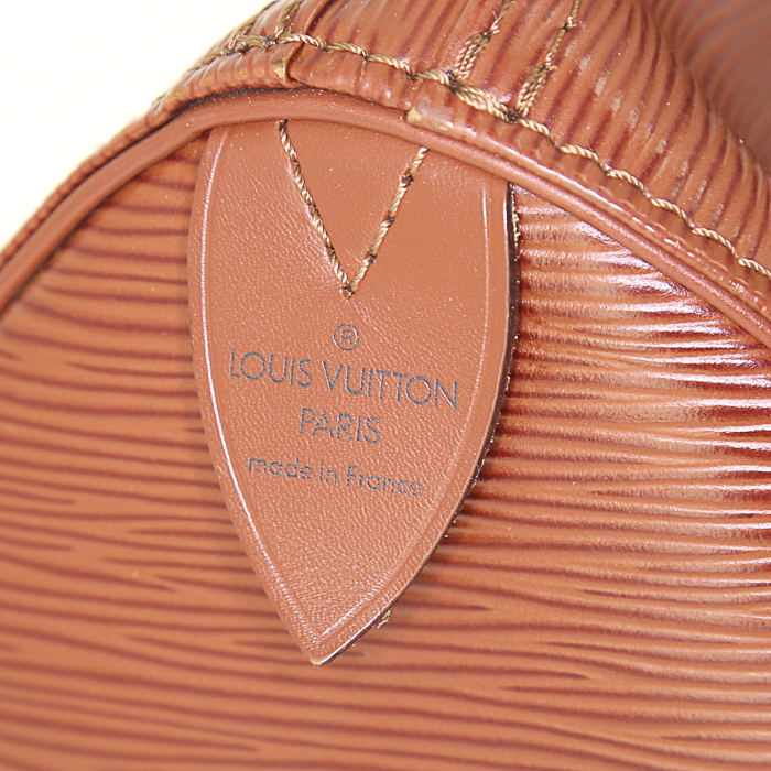 Borsa Louis Vuitton Speedy 25 cm in pelle Epi marrone - Detail D3