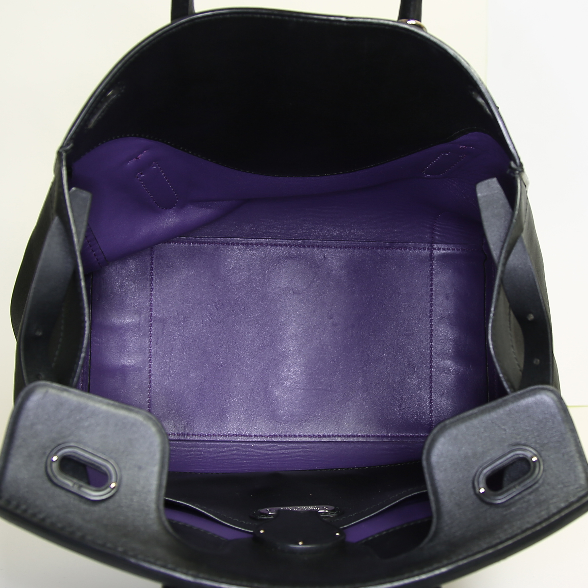 Ralph Lauren Ricky large model handbag in black leather - Detail D3