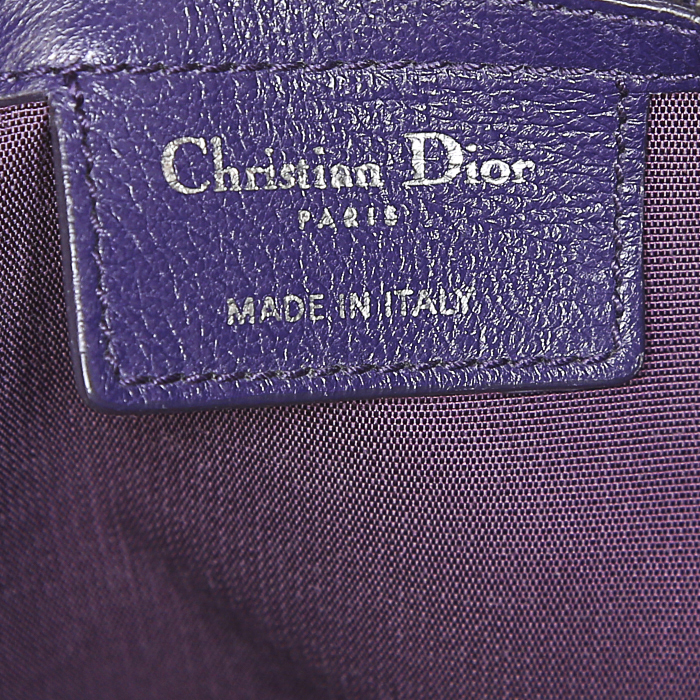 Dior Dior Granville medium model handbag in purple leather - Detail D4