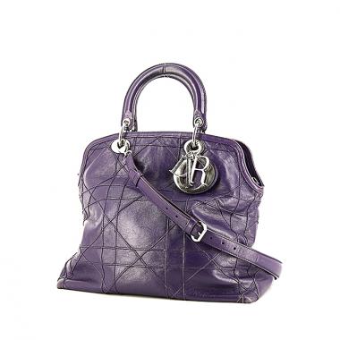 Bolso de mano Dior Dior Granville modelo mediano en cuero violeta