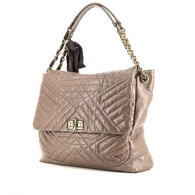 Lanvin Happy large model handbag in taupe quilted leather