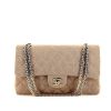 Chanel Timeless handbag in beige jersey - 360 thumbnail
