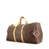 Sac de voyage Louis Vuitton Keepall 55 cm en toile monogram enduite et cuir naturel - 00pp thumbnail