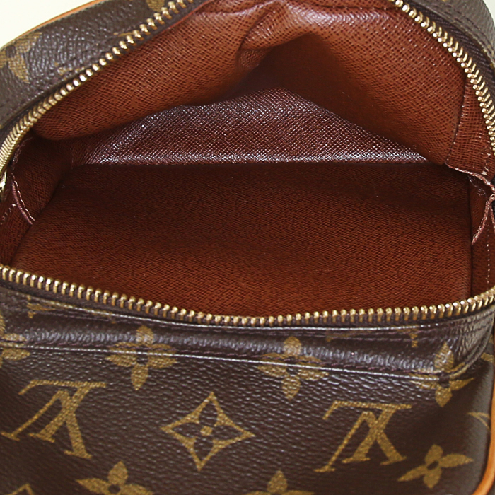 Bolso bandolera Louis Vuitton Amazone en lona Monogram revestida y cuero natural - Detail D3