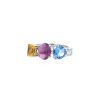 Half-articulated Bulgari Allegra small model ring in white gold,  diamonds and colored stones - 00pp thumbnail
