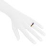 Articulated Bulgari Allegra small model ring in white gold,  diamonds and colored stones - Detail D1 thumbnail