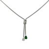 Flexible Vintage necklace in white gold,  diamond and emerald, in diamond and in emerald - 00pp thumbnail