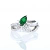 Vintage ring in platinium,  diamond and emerald - 360 thumbnail