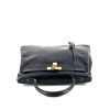 Hermes Kelly 35 cm handbag in blue box leather - 360 Front thumbnail