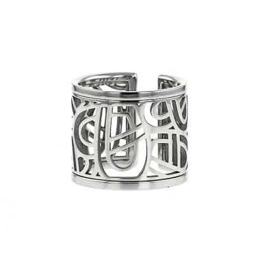 Open Poiray Coeur Fil ring in white gold