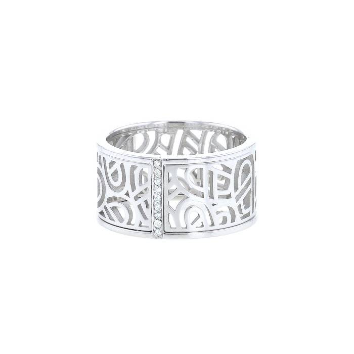 Poiray Coeur Fil sleeve ring in white gold and diamonds - 00pp