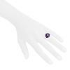 Poiray Fille Cabochon ring in white gold and amethyst - Detail D1 thumbnail