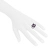 Half-articulated Poiray Indrani medium model ring in white gold,  amethyst and diamonds - Detail D1 thumbnail