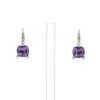 Poiray Fille Antique earrings in white gold,  diamonds and amethysts - 360 thumbnail