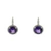 Poiray Fille Cabochon earrings in white gold,  amethyst and diamonds - 00pp thumbnail