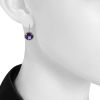 Poiray Fille Cabochon earrings in white gold,  amethyst and diamonds - Detail D1 thumbnail