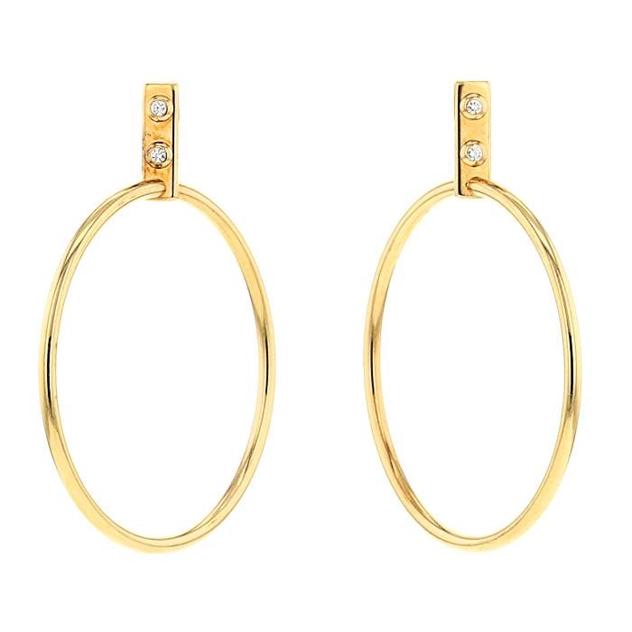 Louis Vuitton Orecchini a cerchio Essential V M61088 D'oro Metallo  ref.1014629 - Joli Closet