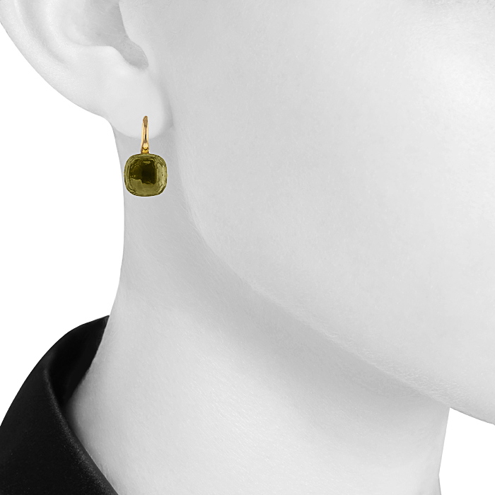 Pendientes Pomellato Nudo en oro amarillo y cuarzo amarillo - Detail D1