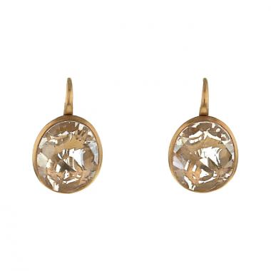 Pendientes colgantes Pomellato Arabesques en oro rosa y cristal de roca
