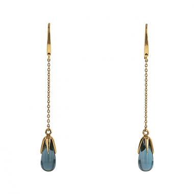 Mobile Pomellato Veleno pendants earrings in yellow gold and topaz