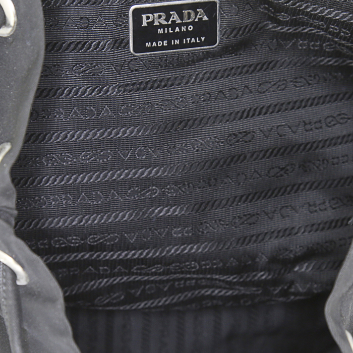 Prada backpack in black canvas and black - Detail D2