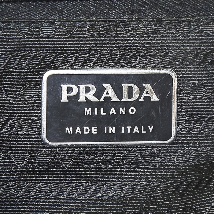 Prada backpack in black canvas and black - Detail D3