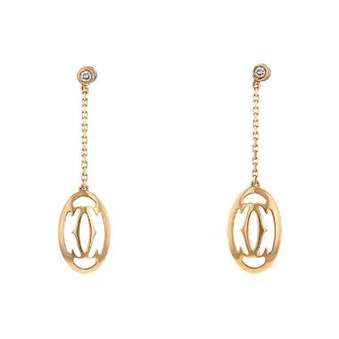 Mobile Cartier C de Cartier pendants earrings in pink gold and diamonds