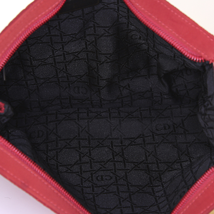 Dior Cannage pouch in red canvas - Detail D2