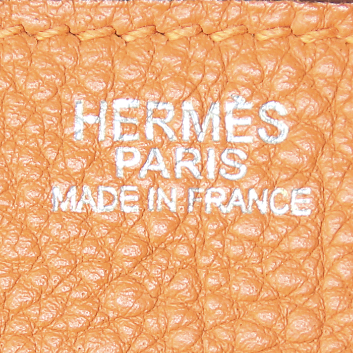 Bolso de mano Hermes Birkin 30 cm en cuero togo naranja - Detail D3