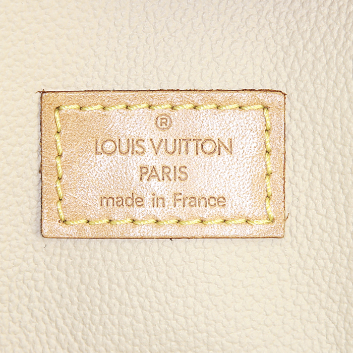 Sac cabas Louis Vuitton Louis Vuitton Sac Plat en toile monogram enduite marron et cuir naturel - Detail D3