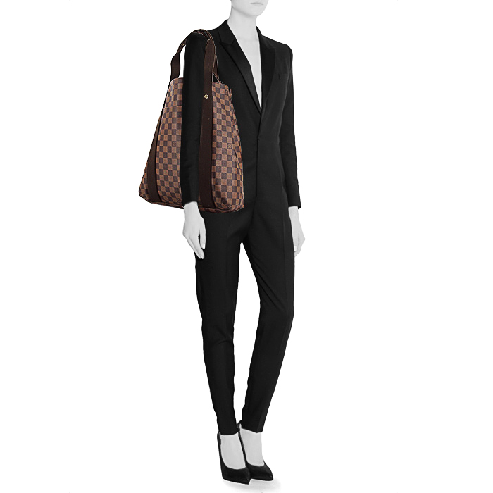 Louis Vuitton Beaubourg handbag in brown damier canvas - Detail D1