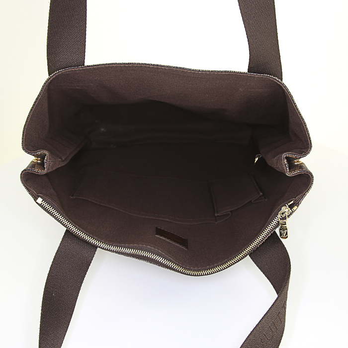 Borsa Louis Vuitton Beaubourg in tela a scacchi marrone - Detail D2