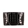 Chanel Choco Bar shopping bag in black patent leather - 360 thumbnail