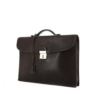 Borsa portadocumenti Hermès Quirus in pelle marrone