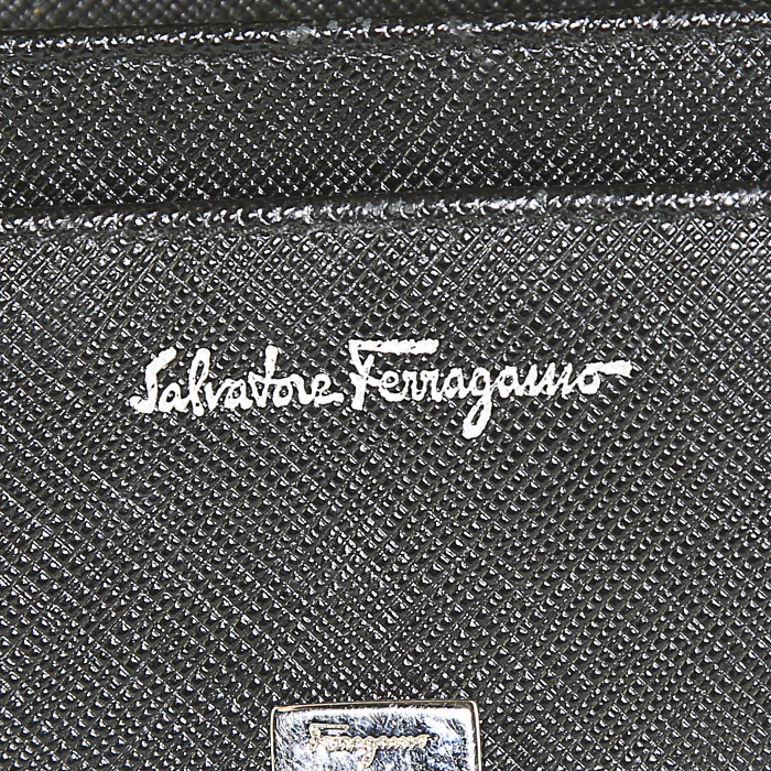 Portafogli Salvatore Ferragamo in pelle nera - Detail D3