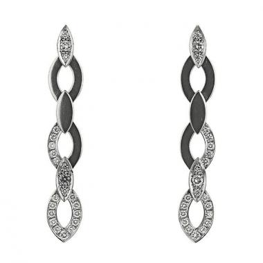 Half-flexible Cartier Diadea pendants earrings in white gold and diamonds